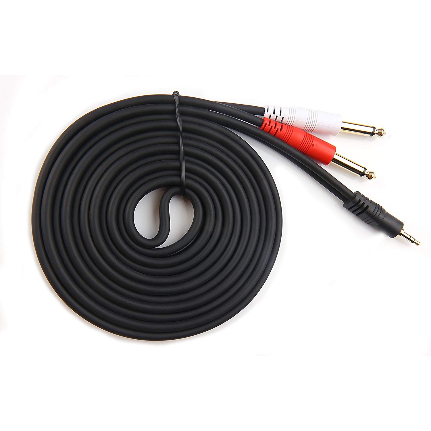 3.5mm TRS Plug To Dual 6.35mm TS Splitter Cables 