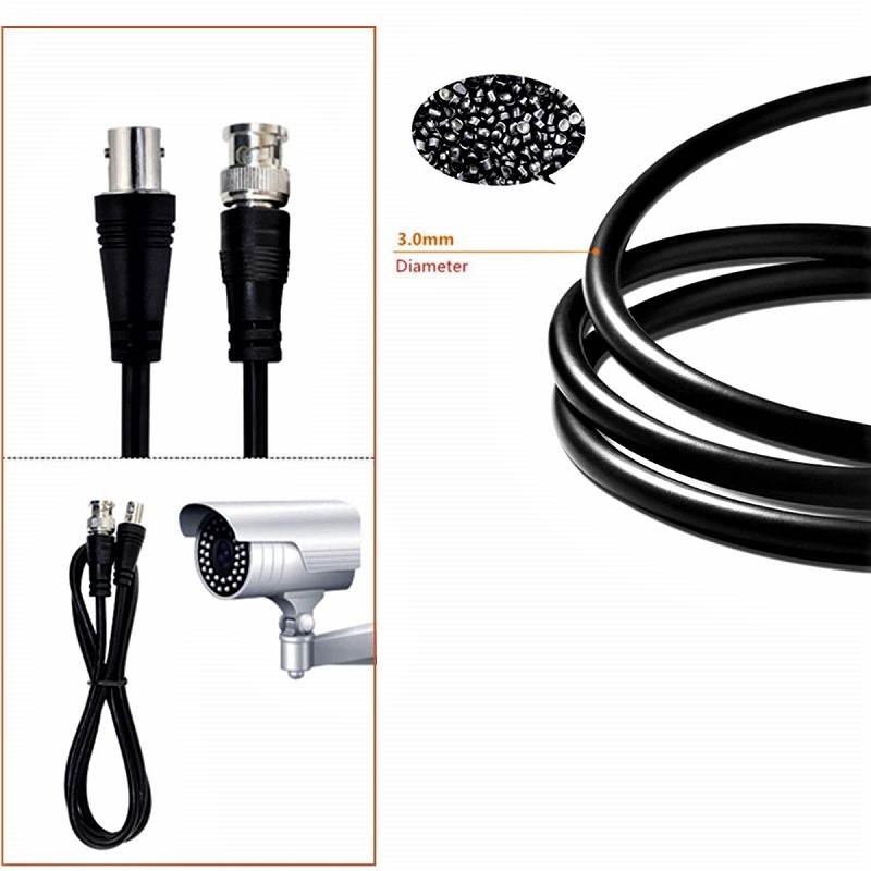 3FT BNC Male to BNC Female Plug Adapter CCTV Extension Coaxial Line Cable