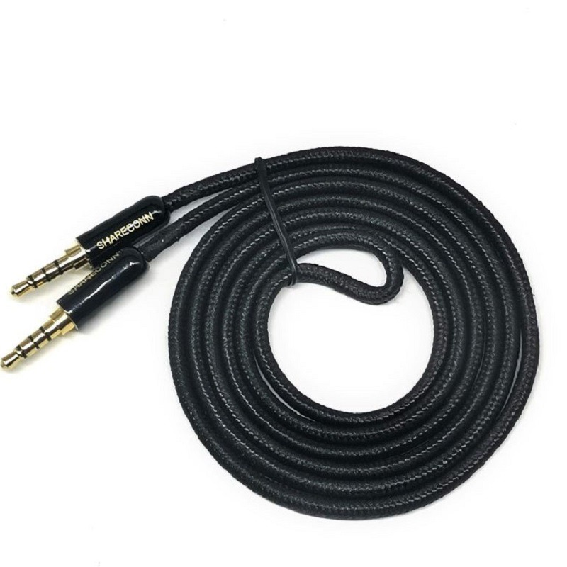 3.5mm TRRS Braided Cable  4 poles earphone cable  mini phone jack cable